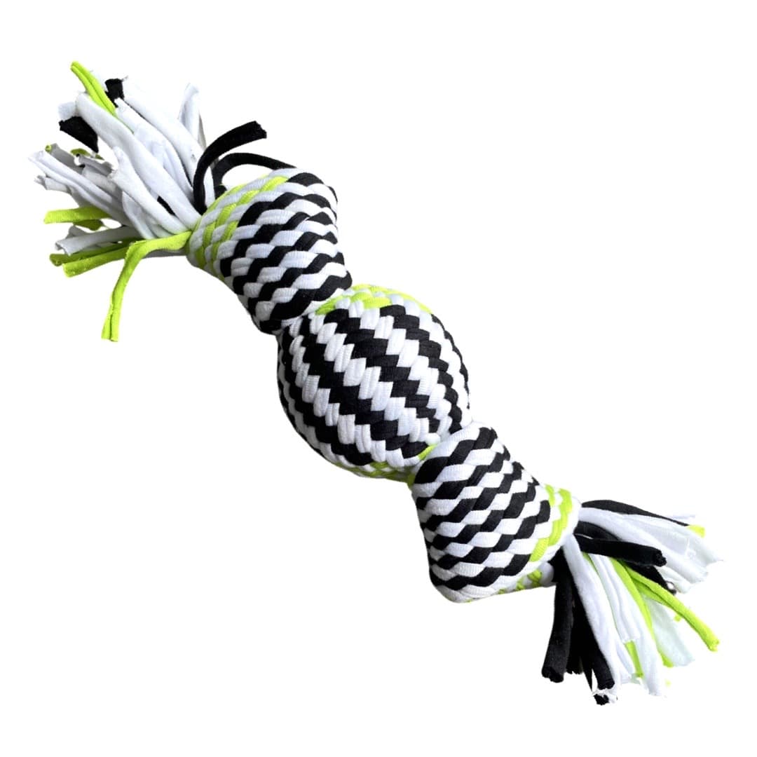 Green Squeaky Dog Rope Toy