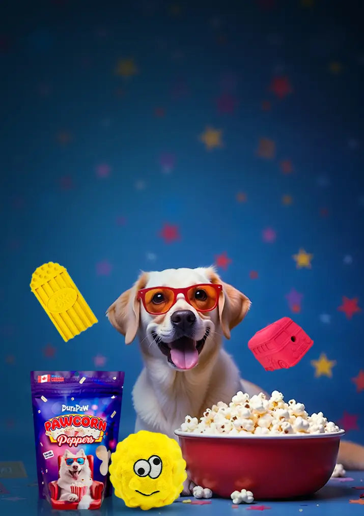 DuraPaw Movie Night Themed Flicks N Licks Monthly Dog Toy Box