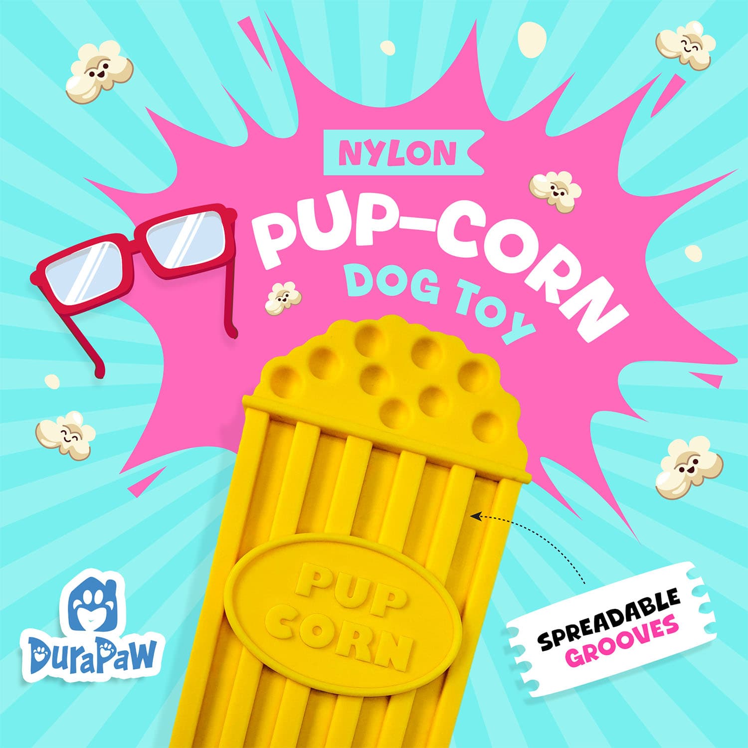 Super Tough Nylon Pup Corn Dog Chew Toy