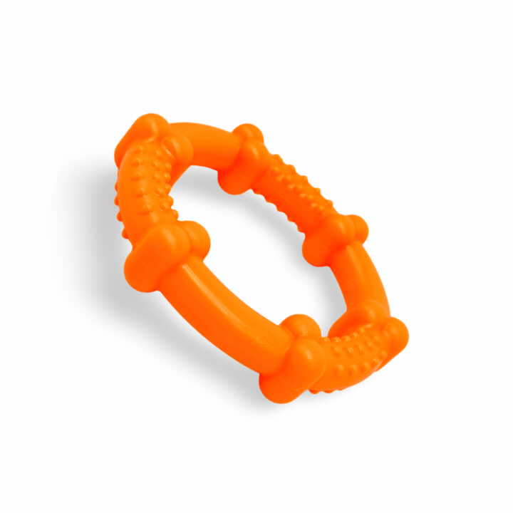 Large Orange Nylon Tough Bone Ring Dog Chew Toy